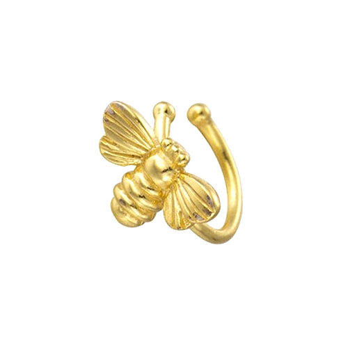 Retro abelha 18k ouro cobre orelha clipe brincos moda feminina personalidade tendência inseto orelha anel jóias