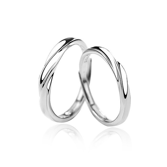 1 par de anillos abiertos con revestimiento de cobre geométrico de estilo simple