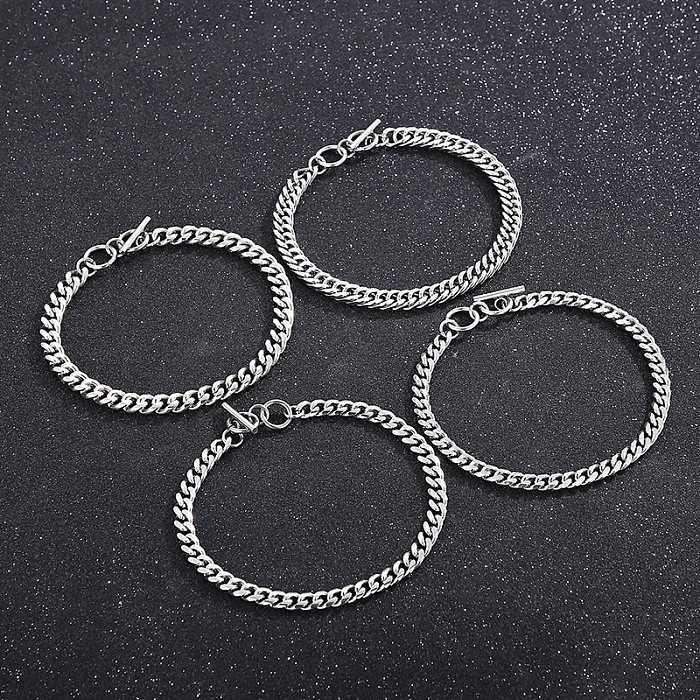 Hip-Hop Punk Solid Color Stainless Steel Toggle Bracelets Necklace