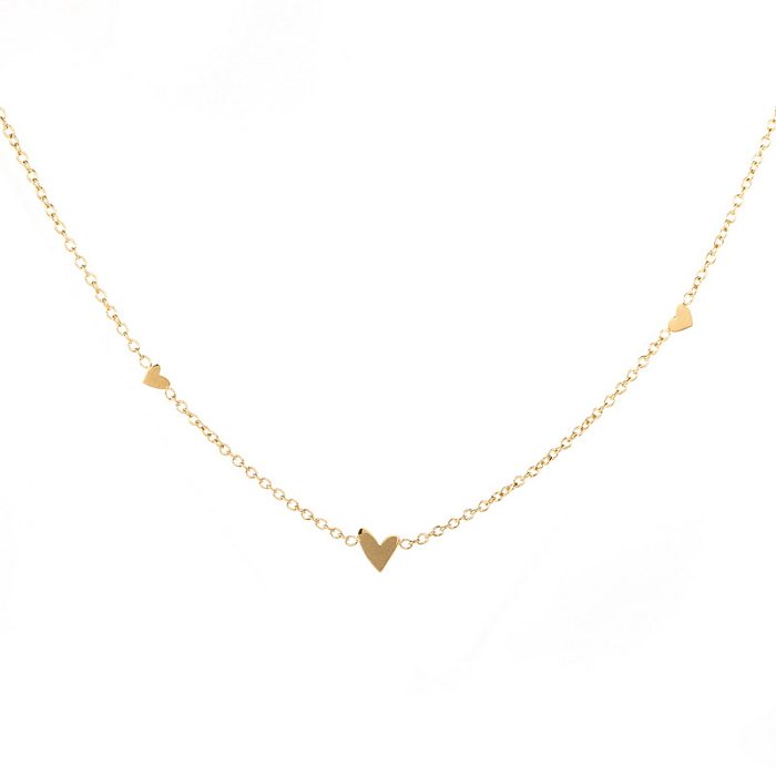 Sweet Heart Shape Titanium Steel Plating Gold Plated Bracelets Necklace