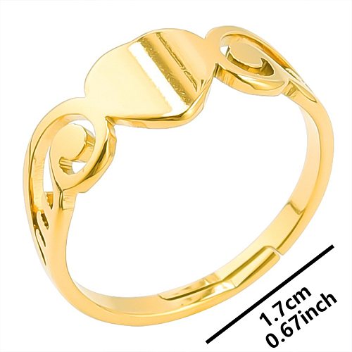 Wholesale Sweet Heart Shape Stainless Steel Open Ring
