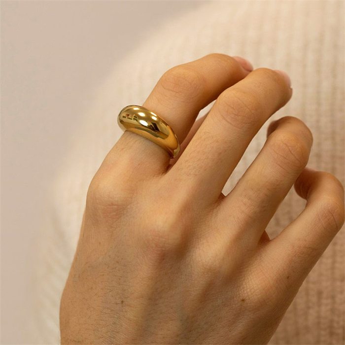 Simple Stainless Steel Simple Fashion Solid Color Ring Wholesale