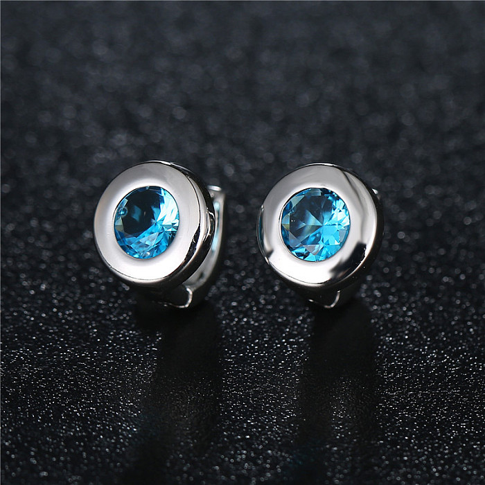 1 Pair Vintage Style Simple Style Round Plating Inlay Copper Zircon Ear Studs