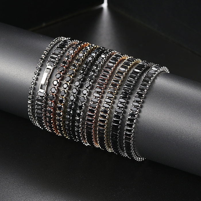Bracelets géométriques en cuivre et Zircon à la mode