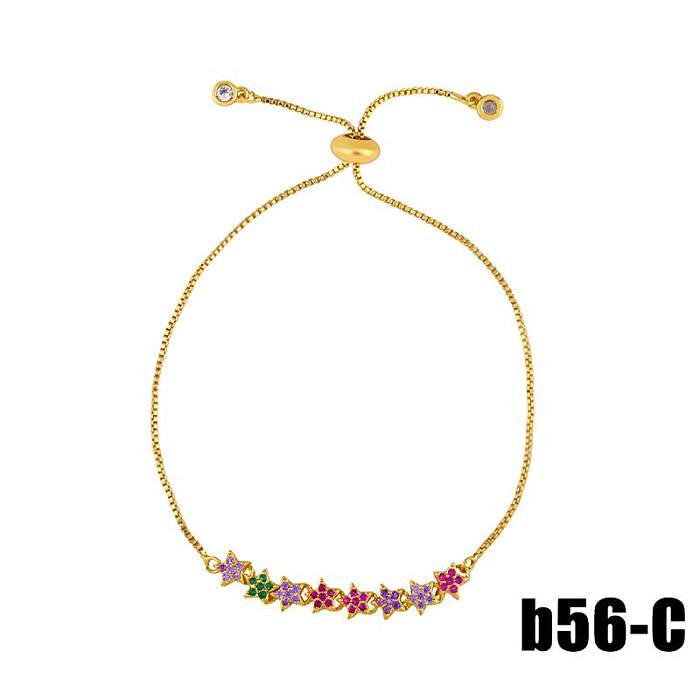 New Diamond Bracelet Shining Colored Zircon Heart Cross Crown Bracelet NHAS156965