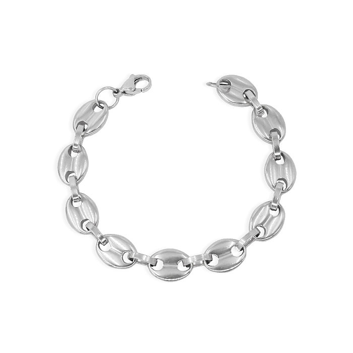 Simple Style Solid Color Stainless Steel Titanium Steel Plating Bracelets Necklace