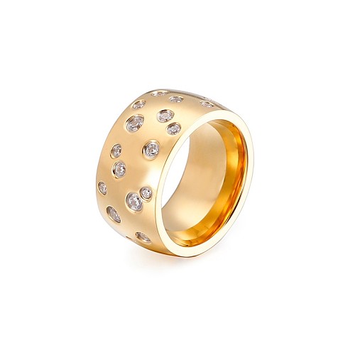 Kalen Neue europäische und amerikanische Mode-Edelstahl-Nest-voller Diamant-glänzender Paar-Ring-Stall-Ornament