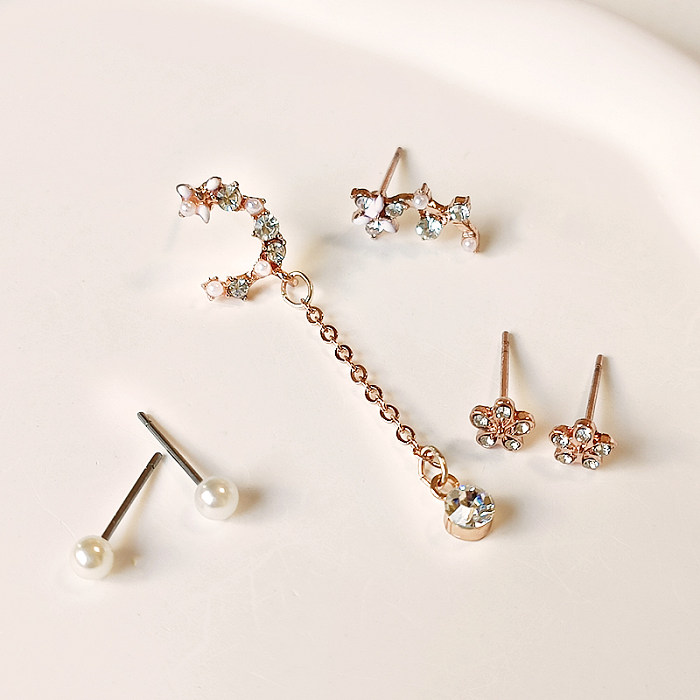 Simple Style Flower Copper Earrings