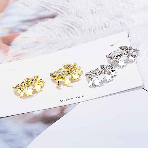 Boucles d'oreilles étoiles de personnalité de Style coréen, bijoux simples
