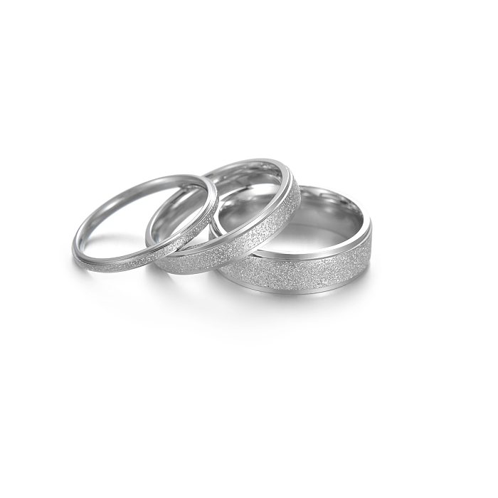 Simple Style Solid Color Stainless Steel Metal Rings 1 Piece