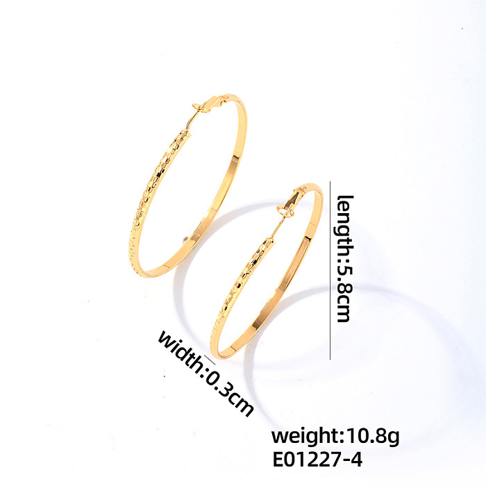 1 Pair Casual Sweet Simple Style Round Plating Copper Gold Plated Earrings