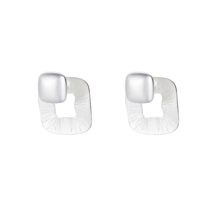 1 Pair Simple Style Square Plating Copper Ear Studs