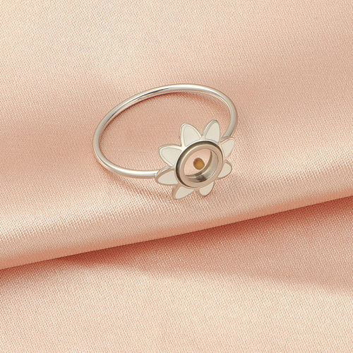 IG Style Flower Stainless Steel Gold Plated Silver Plated Rings
