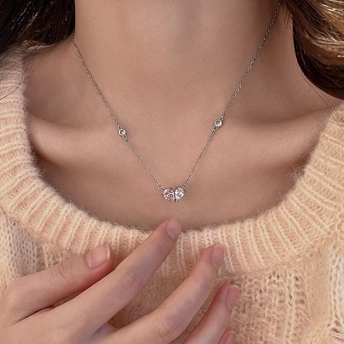 IG Style Korean Style Geometric Copper Inlay Zircon Necklace