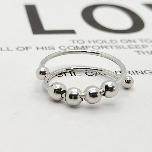 Hip-Hop Retro Solid Color Stainless Steel Polishing Rings