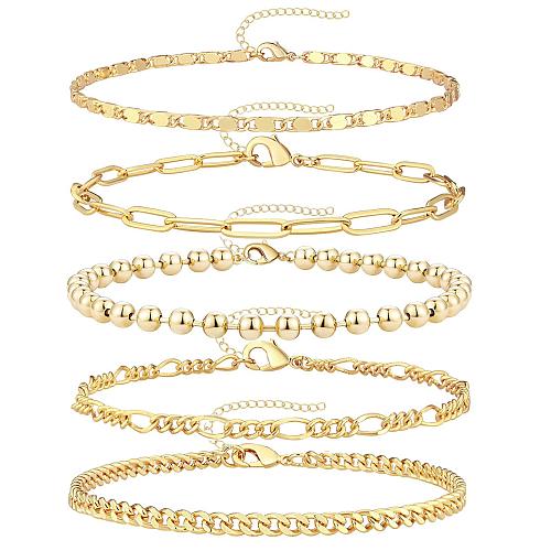 Pulseras plateadas oro geométricas del Zircon del cobre 14K del estilo simple en bulto