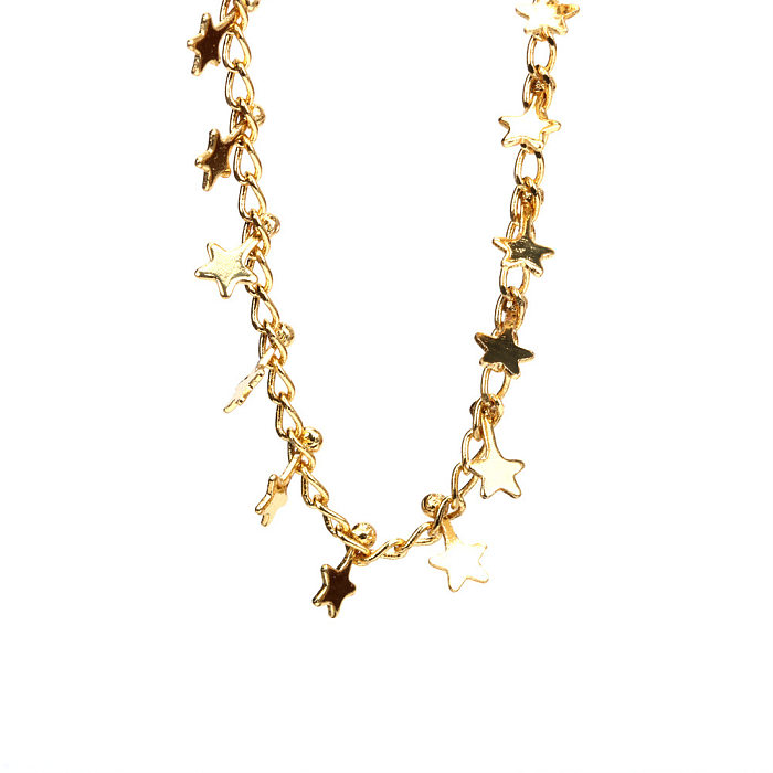 Fashion Letter Love Necklace Copper Inlaid Colored Zircon Pendant Collarbone Chain