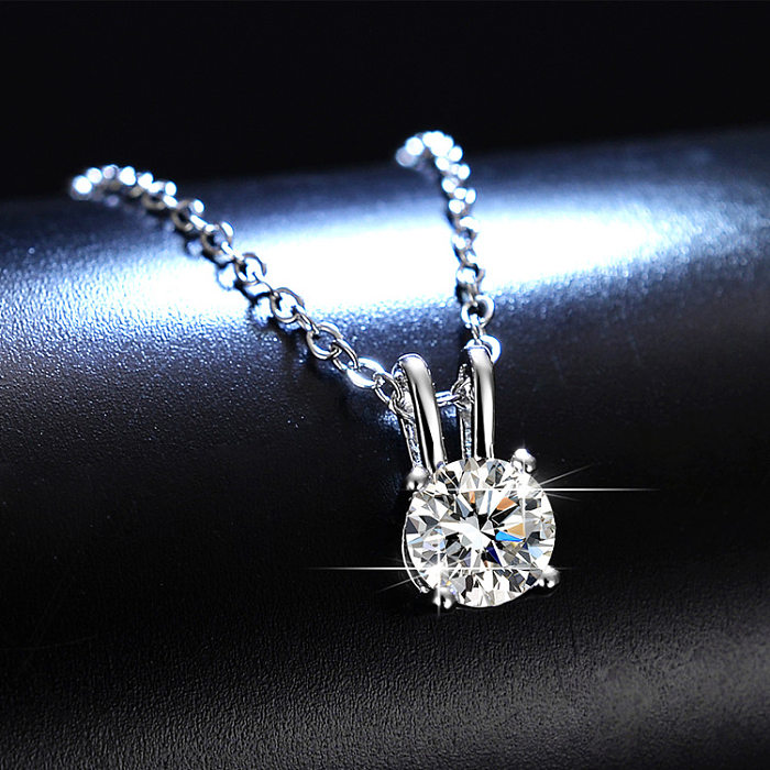 Collar de diamantes de imitación artificiales con incrustaciones de cobre geométrico brillante