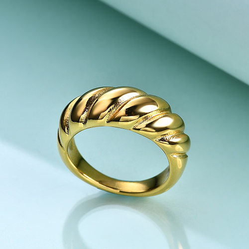 Wholesale Simple Style Stripe Solid Color Titanium Steel Rings