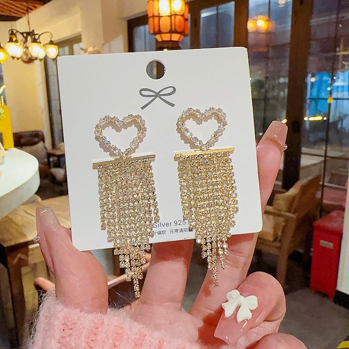 1 Pair Glam Geometric Plating Inlay Copper Artificial Pearls Rhinestones Earrings