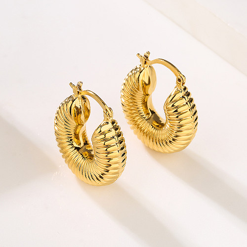 Vintage Style Geometric Copper Gold Plated Earrings 1 Pair