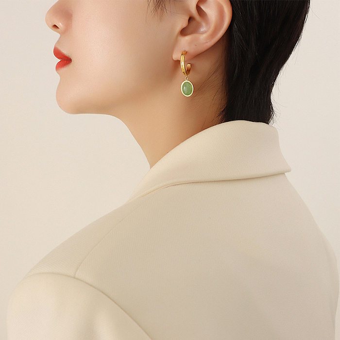 Fashion Geometric Titanium Steel Earrings Necklace