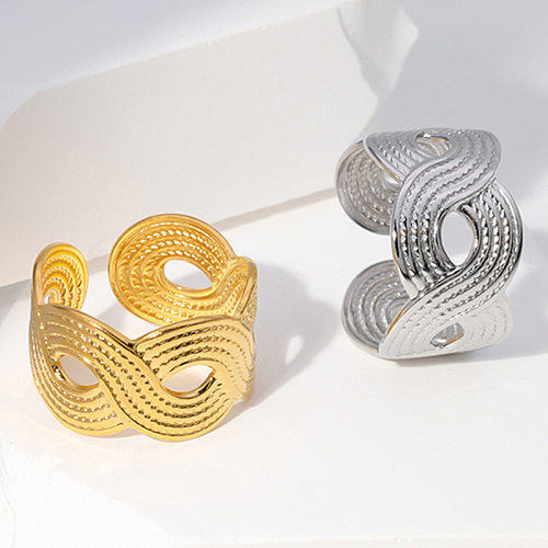 Fashion Waves Stainless Steel Criss Cross Open Ring