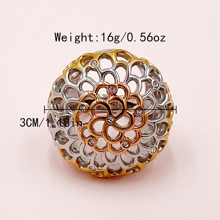 Retro Simple Style Oval Stainless Steel Plating Gold Plated Rings