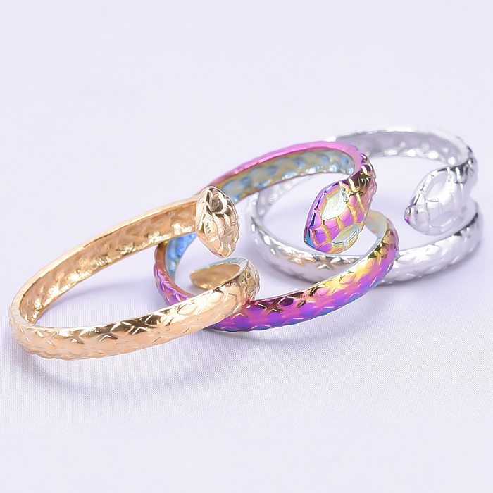 Wholesale 1 Piece Retro Snake Stainless Steel Open Ring