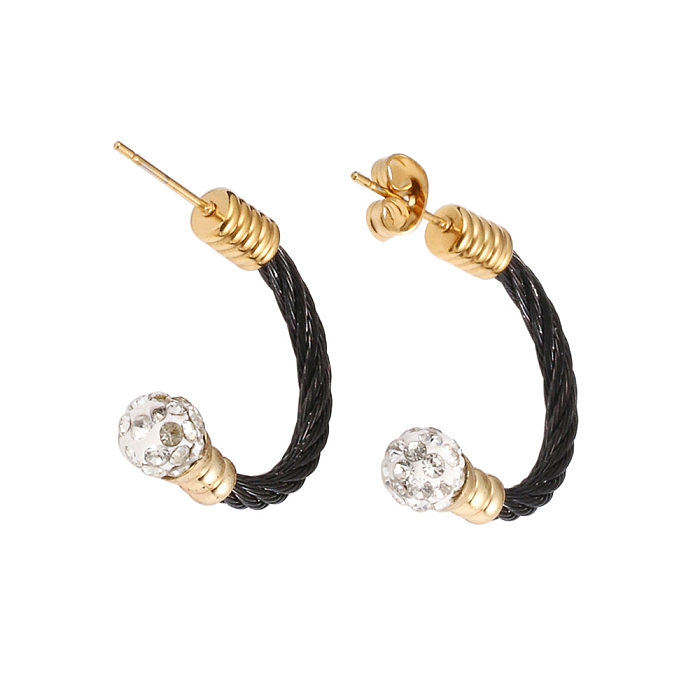 Streetwear Star Edelstahl Inlay Künstliche Edelsteine ​​Ringe Armbänder Ohrringe