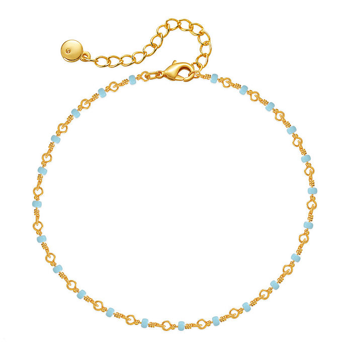 Simple Style Round Copper Plating 18K Gold Plated Bracelets