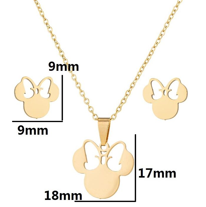 1 Set Fashion Animal Star Heart Shape Stainless Steel Titanium Steel Plating Hollow Out Jewelry Set