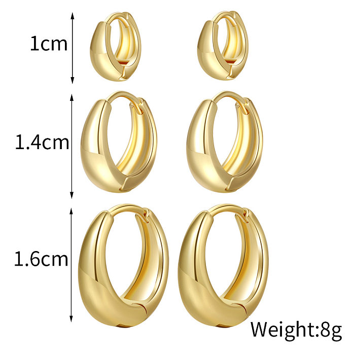 Simple Style U Shape Copper Metal Earrings 1 Pair
