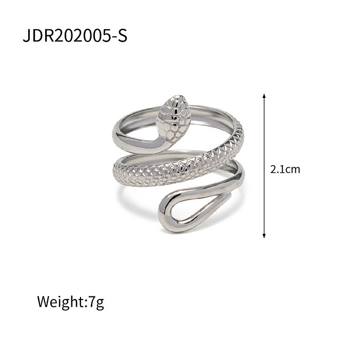 Fashion Snake Stainless Steel Plating Open Ring 1 Piece