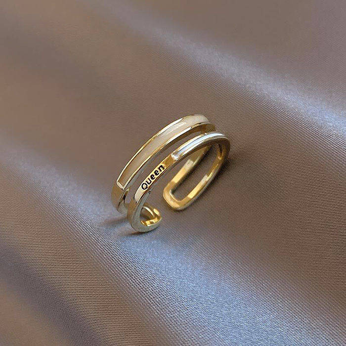 Vintage Style Oval Flower Copper Enamel Inlay Zircon Rings