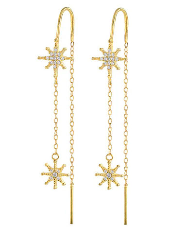 1 Pair Casual Simple Style Star Plating Inlay Copper Rhinestones Earrings