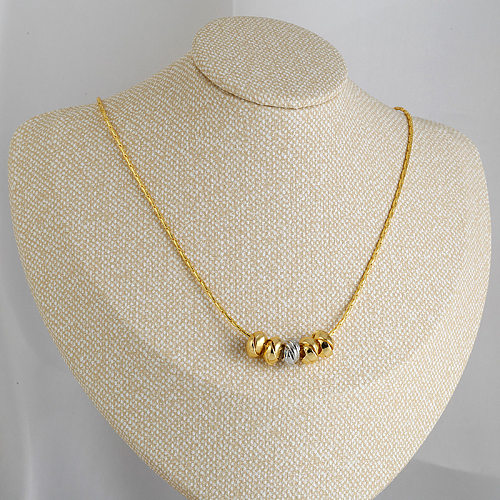 1 Piece Simple Style Solid Color Copper Chain Pendant Necklace