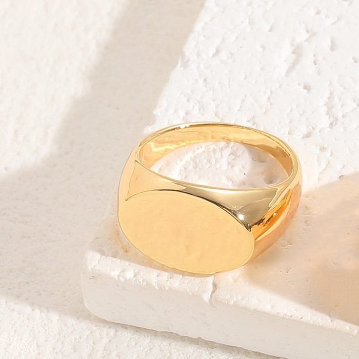Elegante, luxuriöse, einfarbige, 14-karätig vergoldete offene Ringe mit Kupferbeschichtung