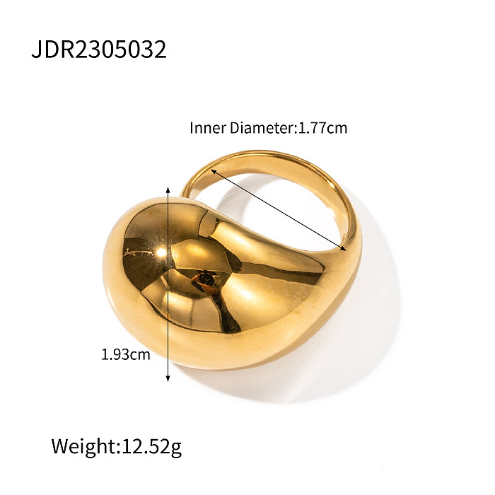 حلقات مطلية بالذهب عيار 18 قيراط مطلية بالفولاذ المقاوم للصدأ بلون خالص من IG Style