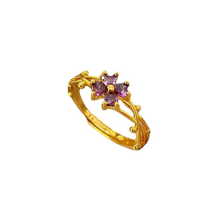 Simple Style Geometric Titanium Steel Inlay Artificial Gemstones Open Ring 1 Piece