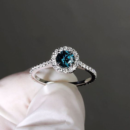 Elegant Round Copper Inlay Zircon Rings