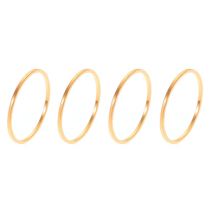 Einfacher Stil, einfarbige Kupferbeschichtung, 14 Karat vergoldete Ringe