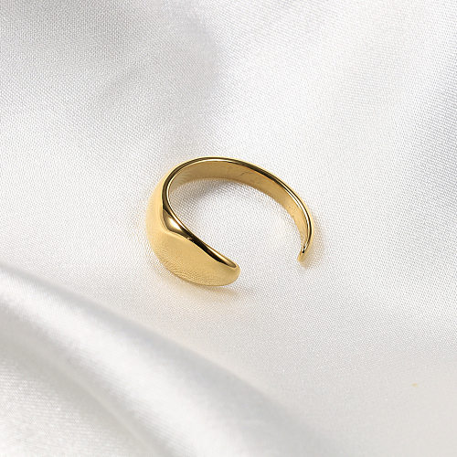 Simple Style Streetwear Circle Stainless Steel Plating 14K Gold Plated White Gold Plated Open Rings