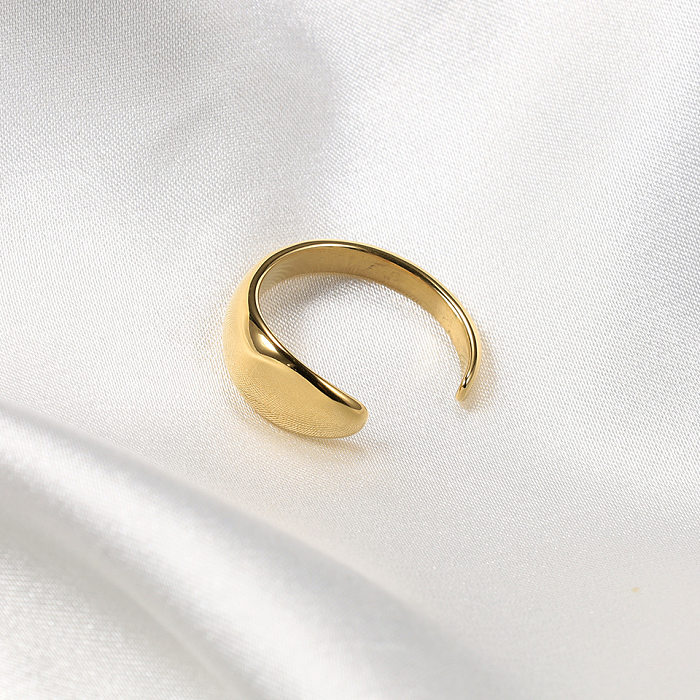 Estilo simples streetwear círculo chapeamento de aço inoxidável 14K banhado a ouro branco banhado a ouro anéis abertos