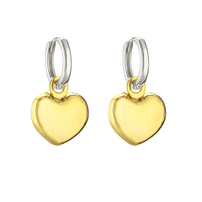 Simple Style Heart Shape Copper Inlay Zircon Bracelets Earrings Necklace