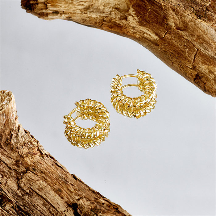 Simple Style Geometric Brass Hoop Earrings Copper Earrings