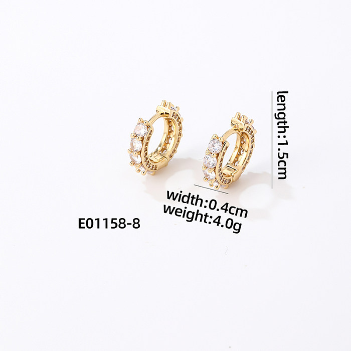 1 Pair Vintage Style Water Droplets Heart Shape Plating Inlay Copper Zircon Gold Plated Drop Earrings