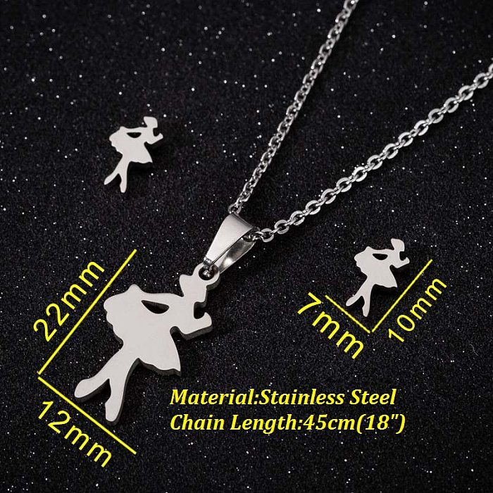 Fashion Human Stainless Steel Jewelry Set 2 Pieces