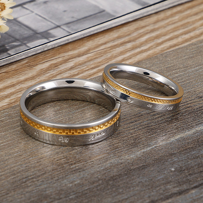Anillo de moda coreana letra inglesa Simple anillo de pareja joyería al por mayor