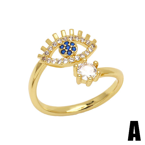Frosty Demon Eye Opening Fashion Copper Ring Zircon Jewelry